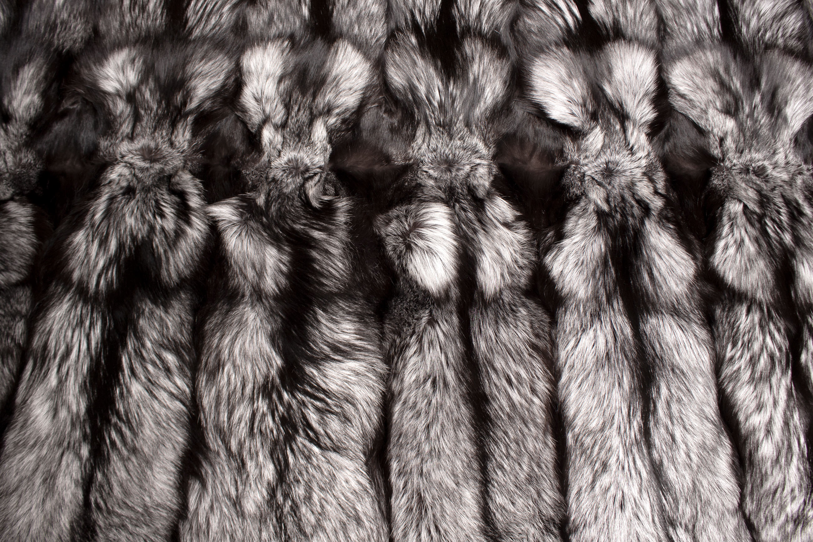 Silver Fox Fur Carpet made with Genuine Scandinavian Fox Fur
