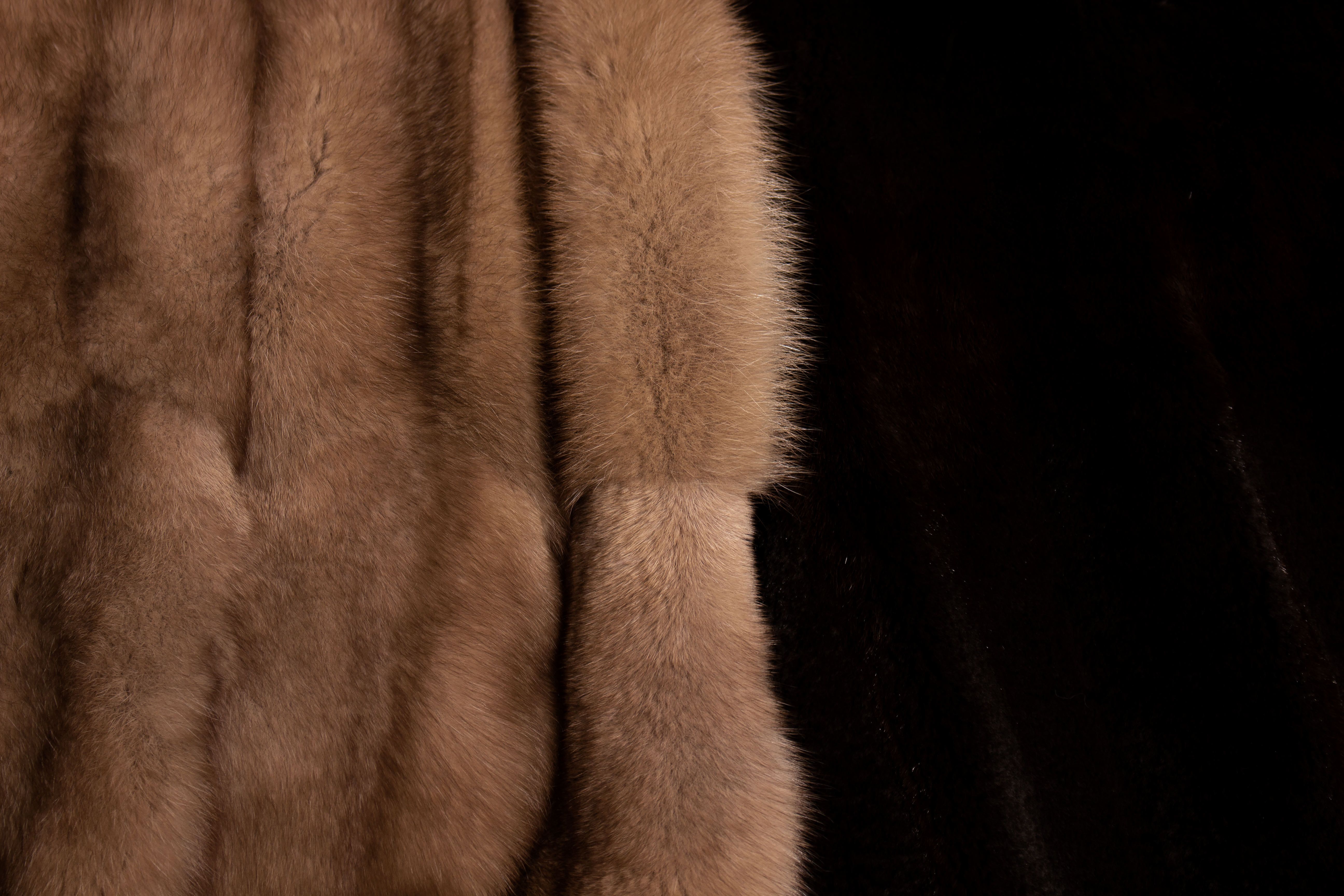 Tortora Sable Fur Throw with Kolinsky Lining