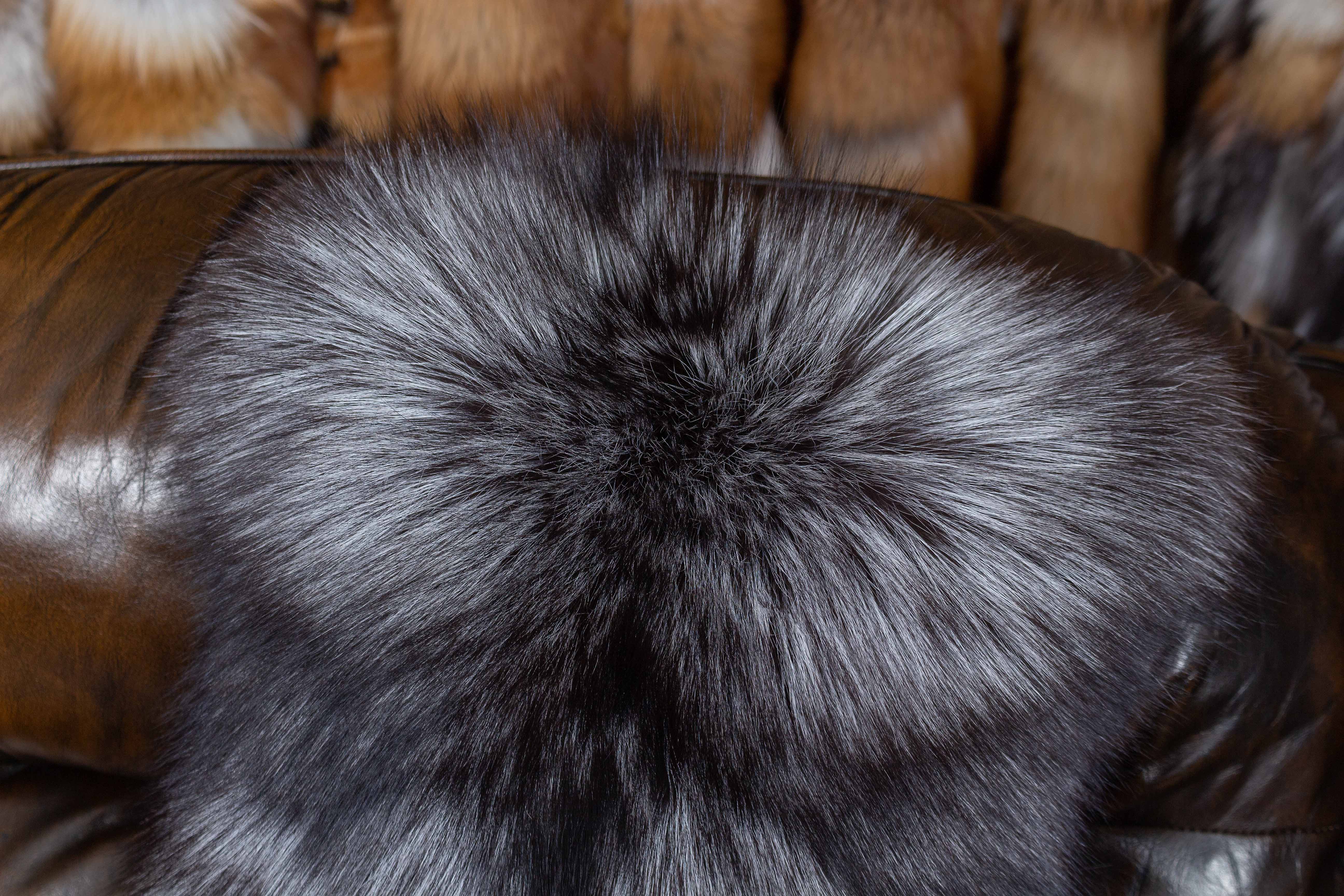 Silver Fox Fur Cushion