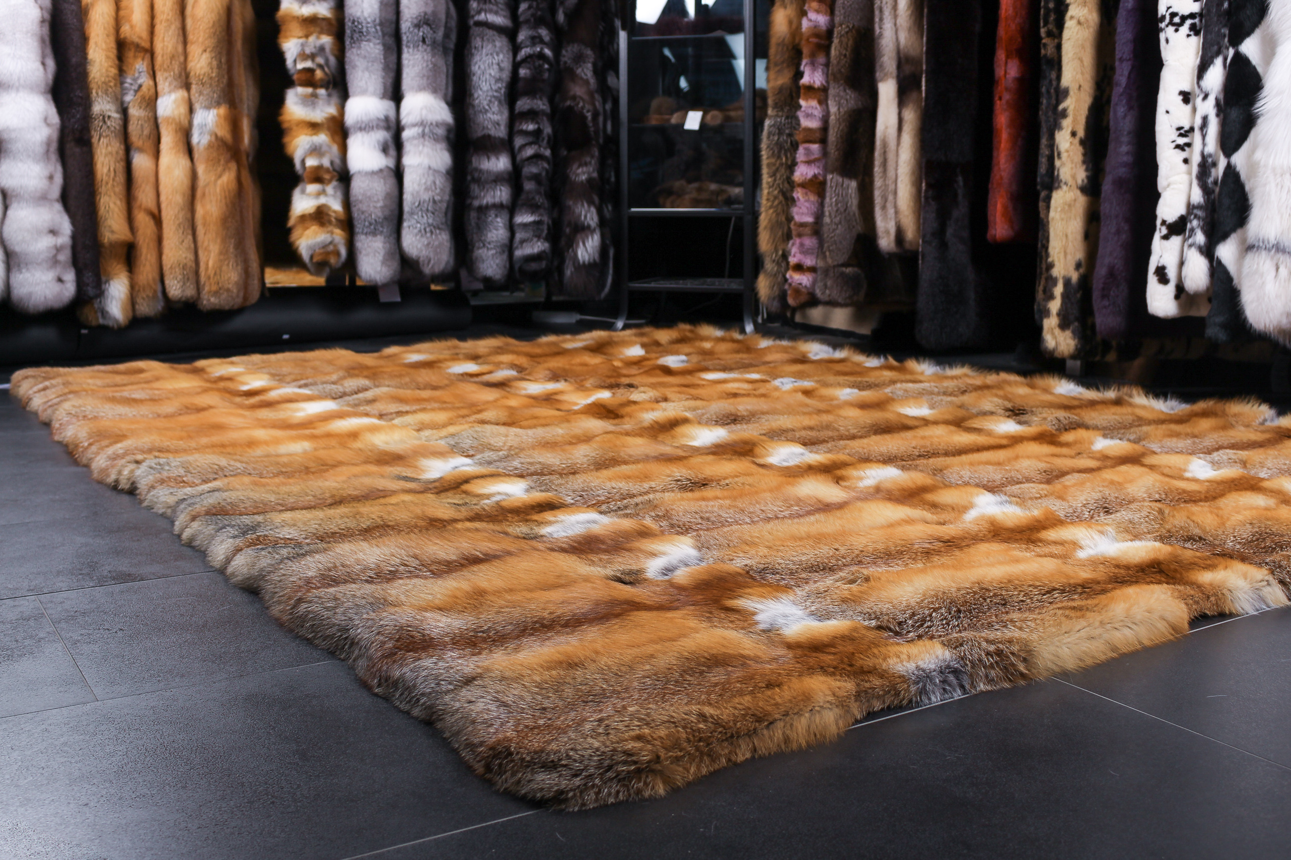 European Red Fox Fur Carpet