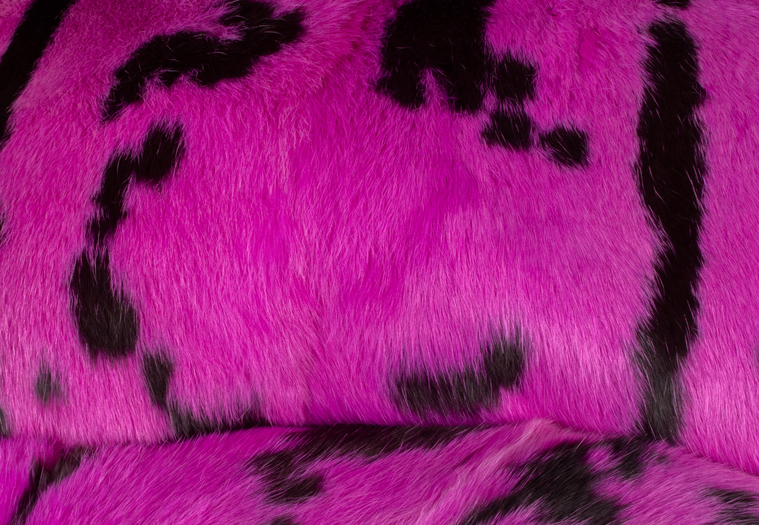 Rabbit Fur Pillow in pink