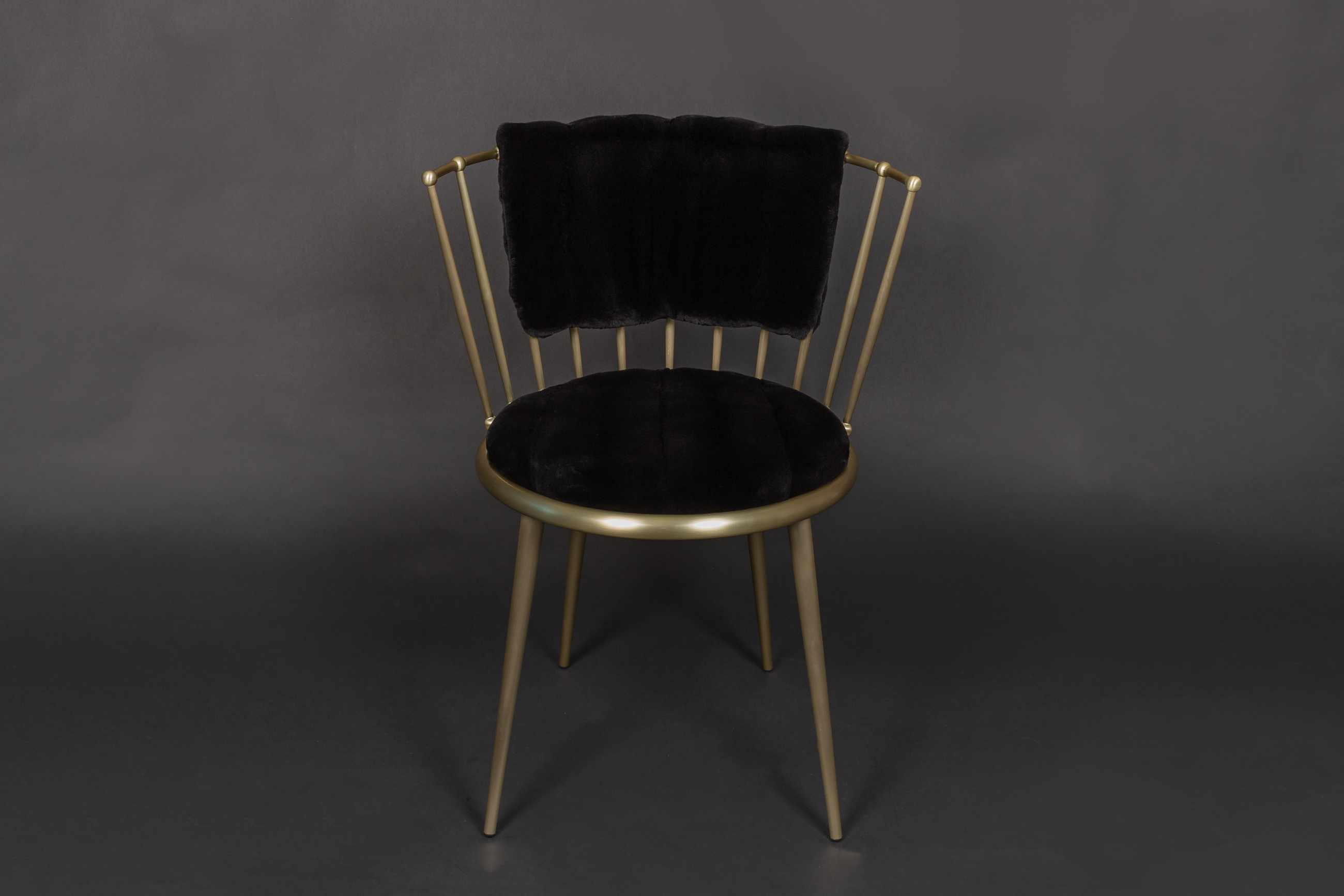 Plucked Mink Chair in Black - Cantori