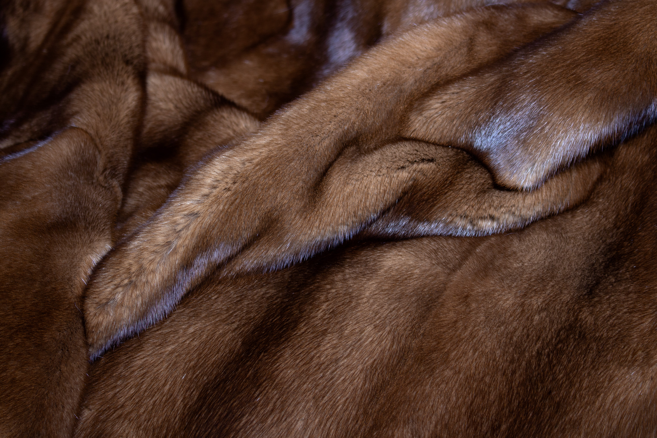 Large Genuine Mink Fur Throw with Cashmere Lining