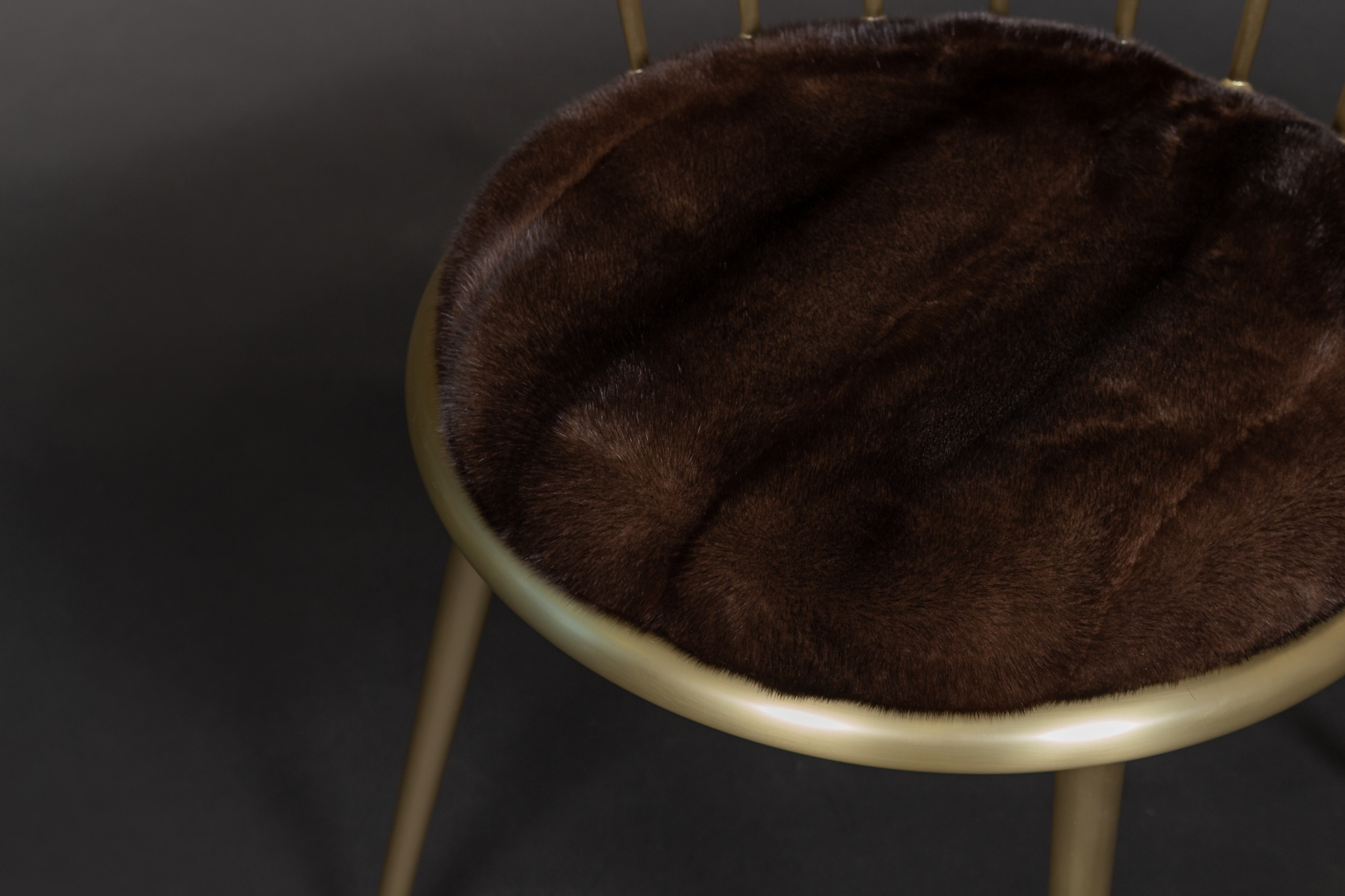 Mink Chair with Mahogany Mink Skins