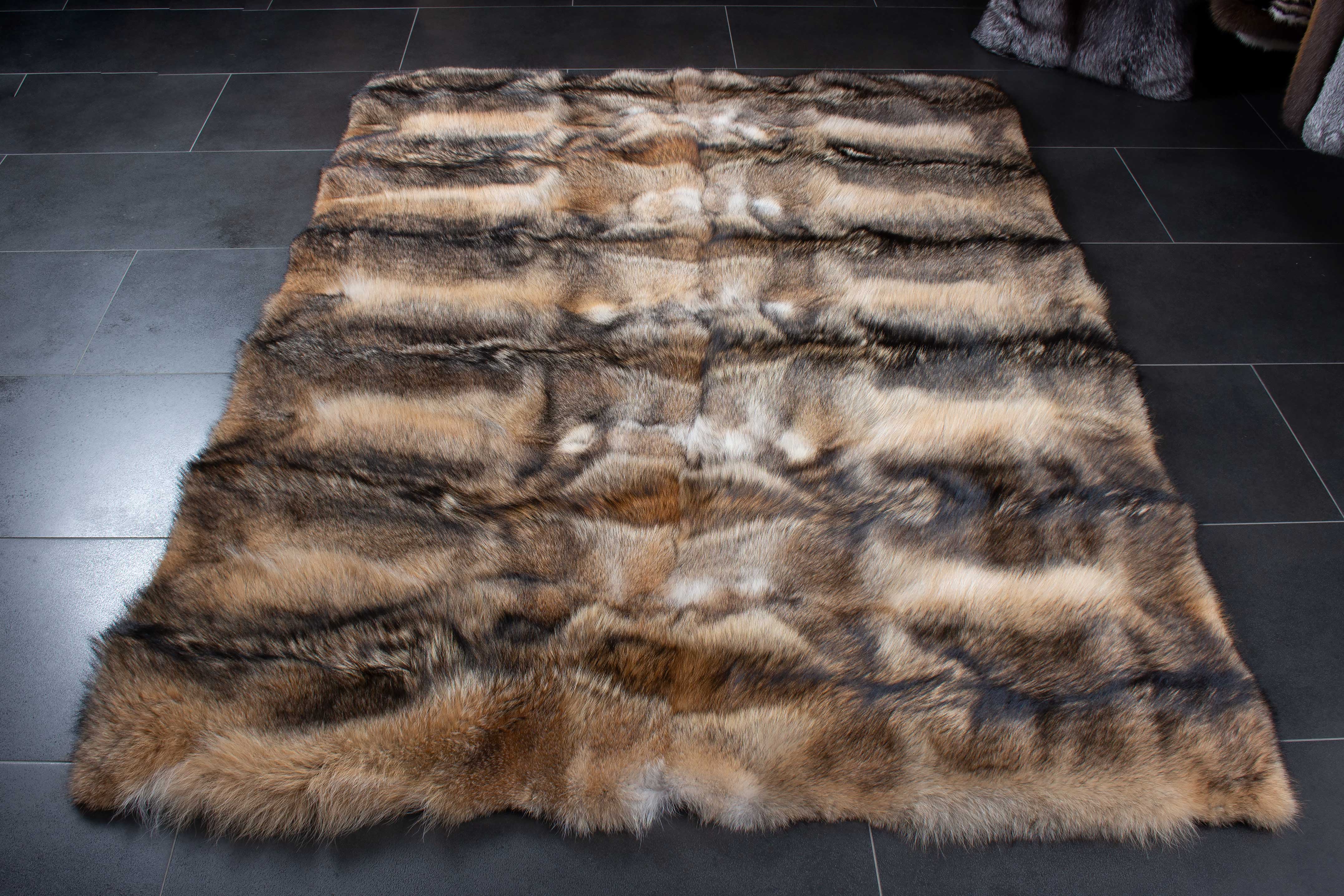 Canadian Coyote Fur Carpet made of Real Fur