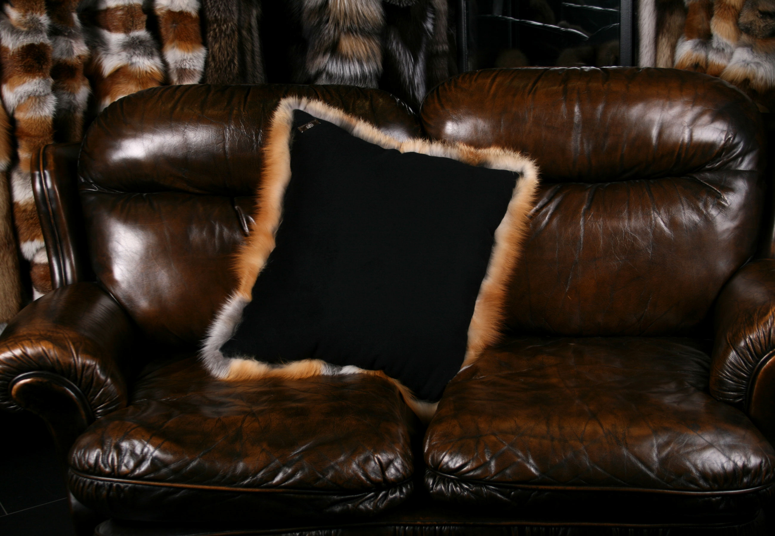 Natural Canadian Red Fox Fur Pillow