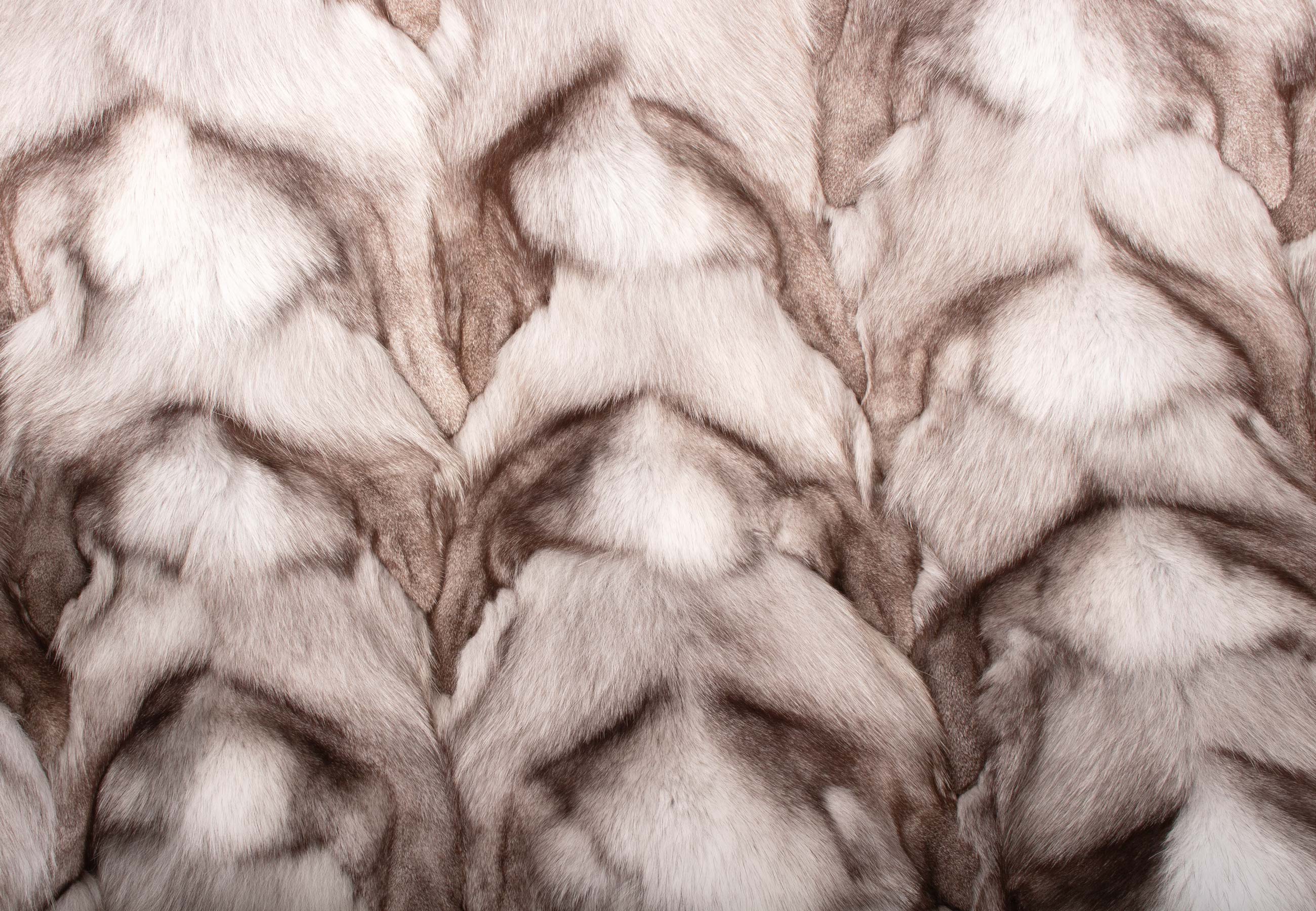 Blue Fox Sides Fur Blanket - Genuine Fur