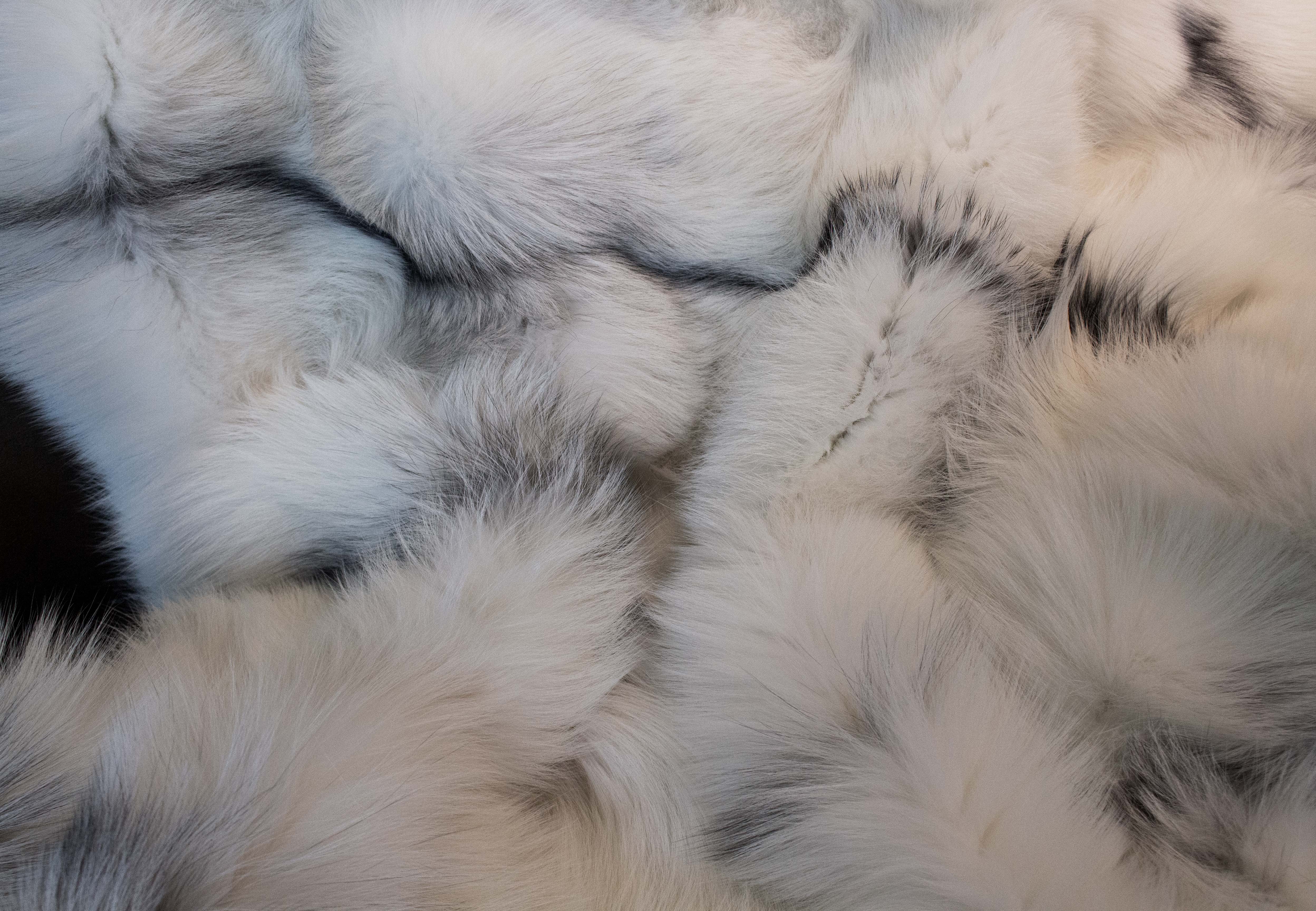 Arctic Marble Fox Fur Blanket