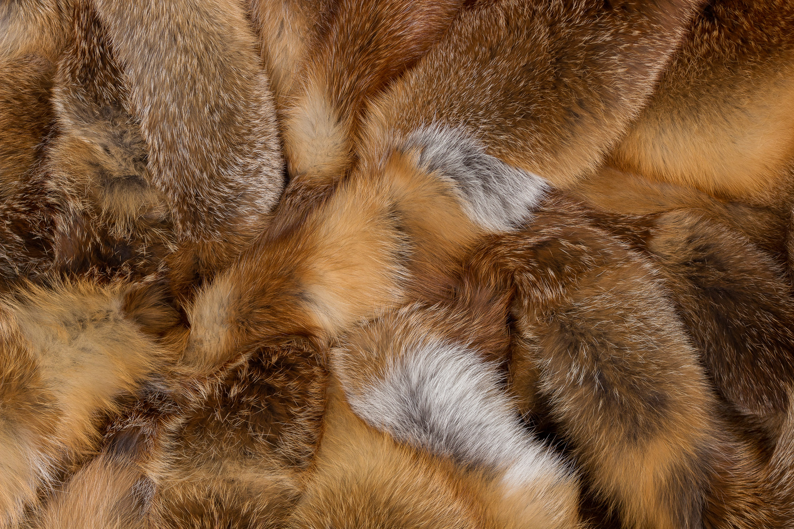 Red Fox Patchwork Fur Blanket