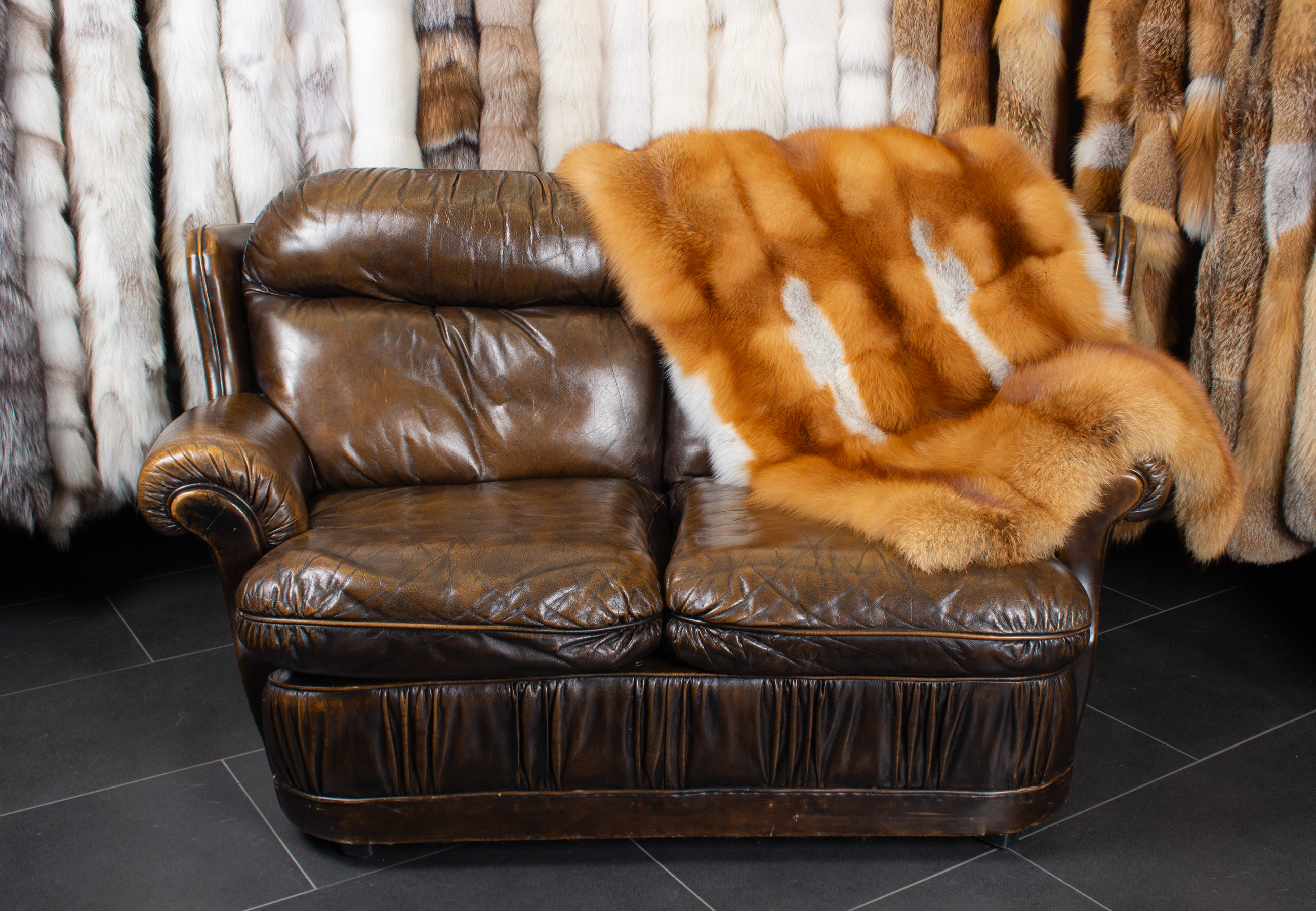 Cozy Canadian Red Fox Fur Plaid
