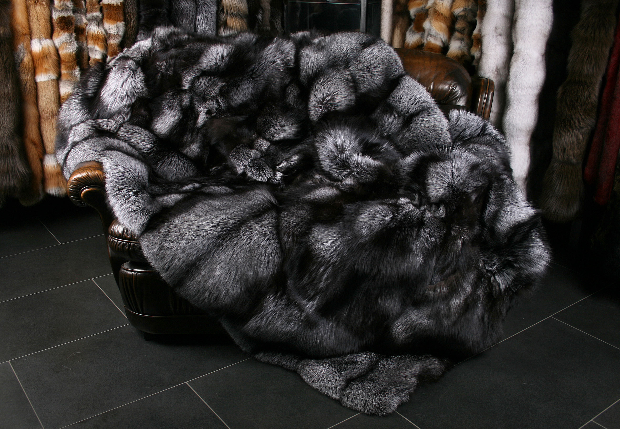 Silver Fox Fur Blanket from Scandinavian Fur (SAGA Fur)