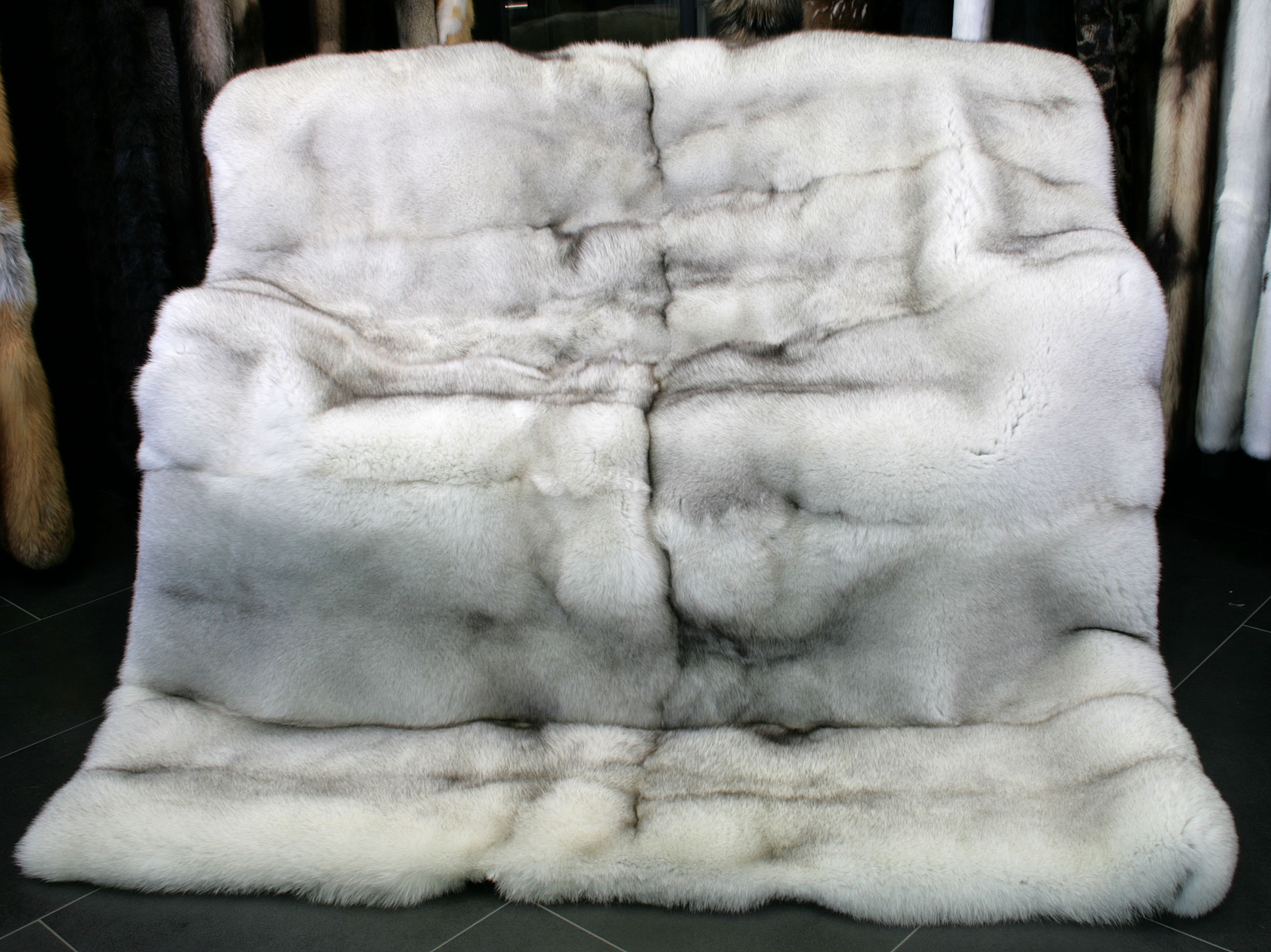 Blue fox fur blanket - natural - full furs - SAGA FURS