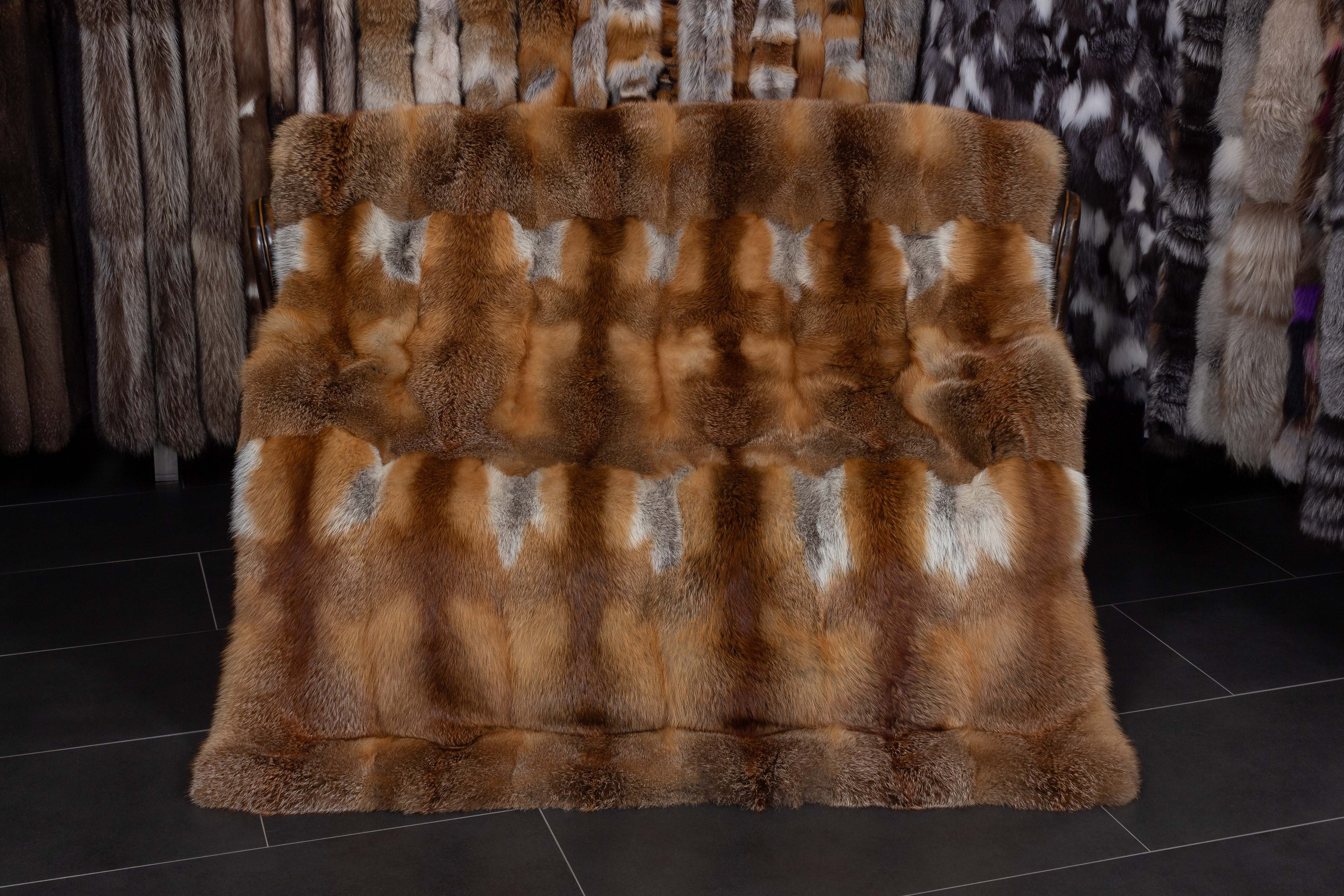 European Red Fox Fur Blanket