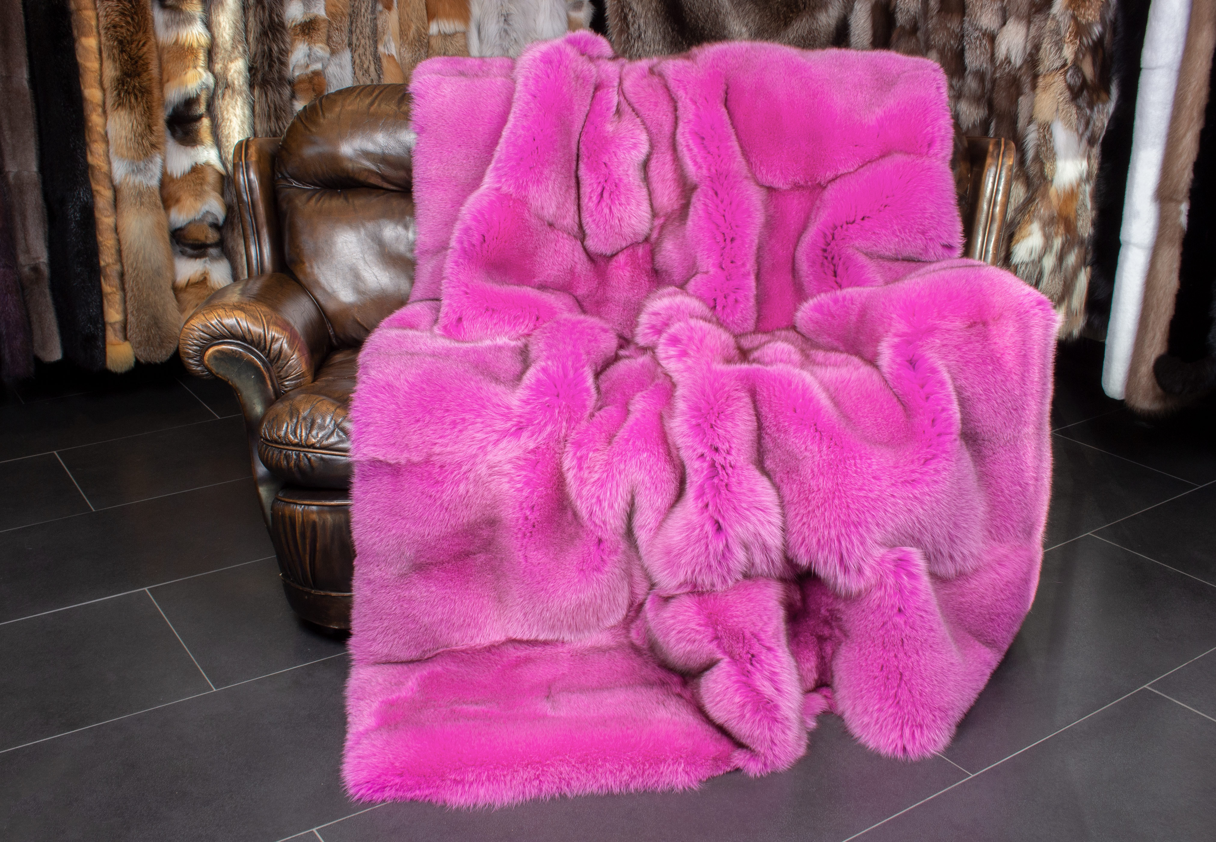 Pink Blue Fox Blanket