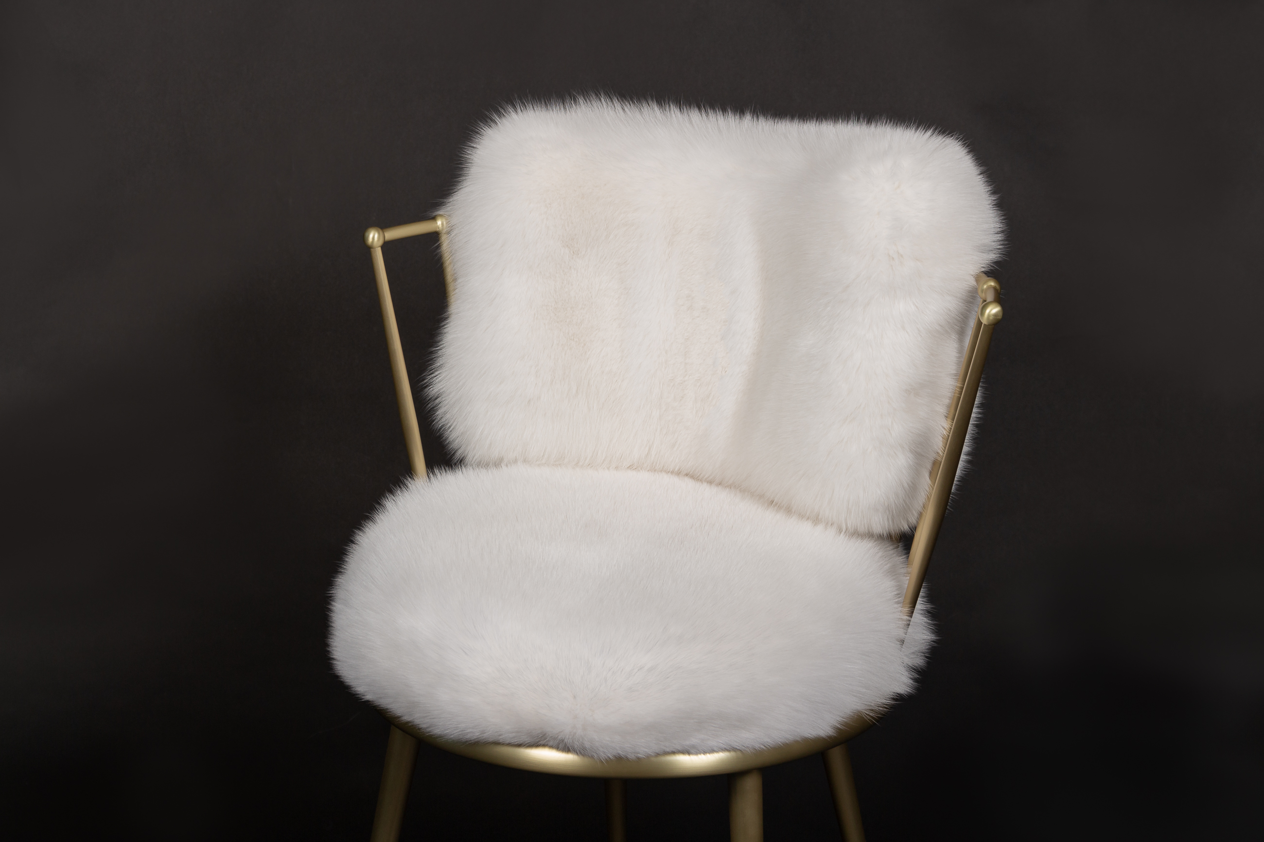 Elegant Shadow Fox Fur Chair