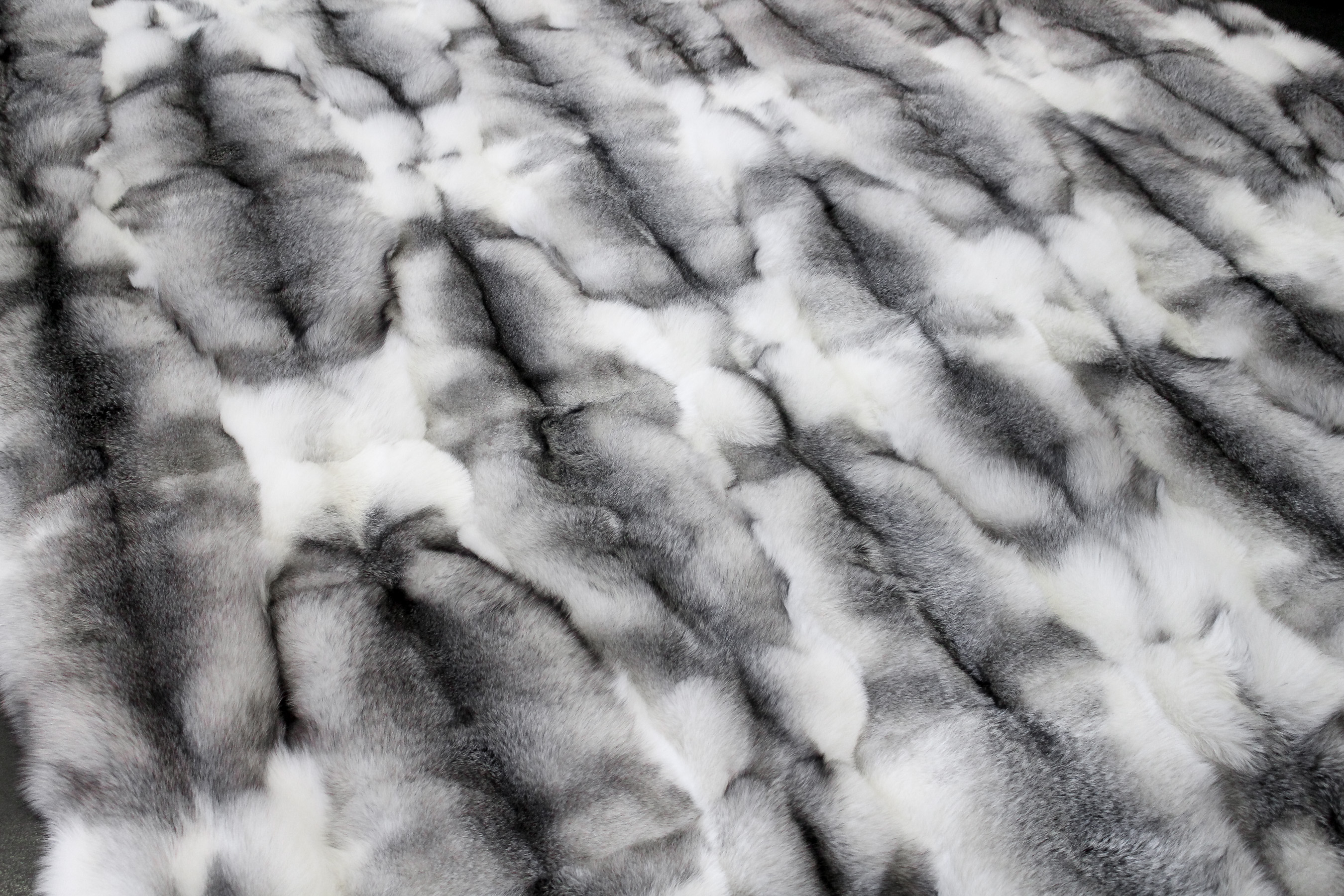 Real Fur Carpet made with Shadow Bluefrost Foxes