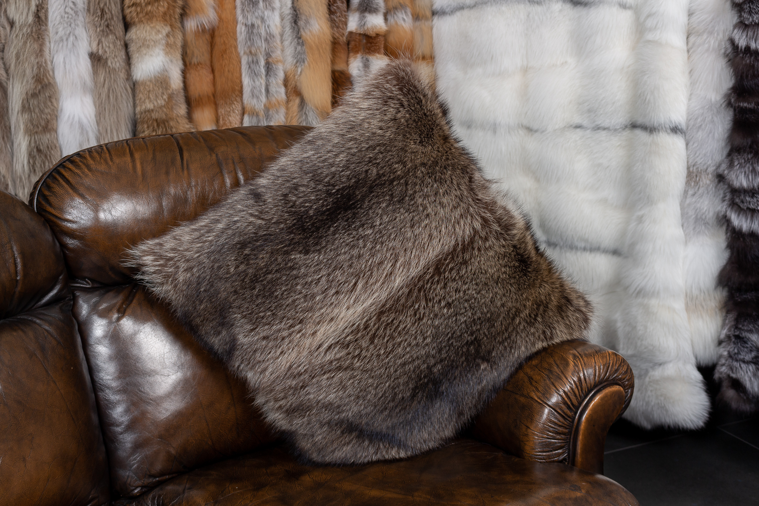 Canadian Raccoon Fur Pillow