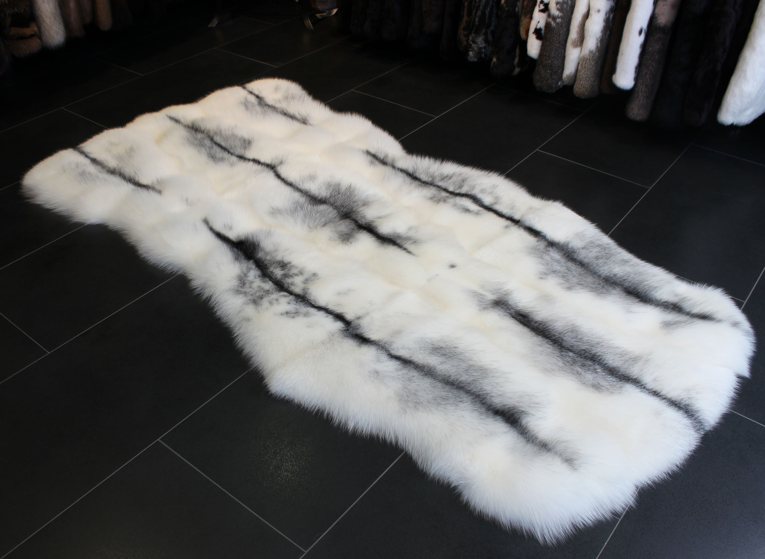Arctic Marble SAGA Fox Fur Carpet