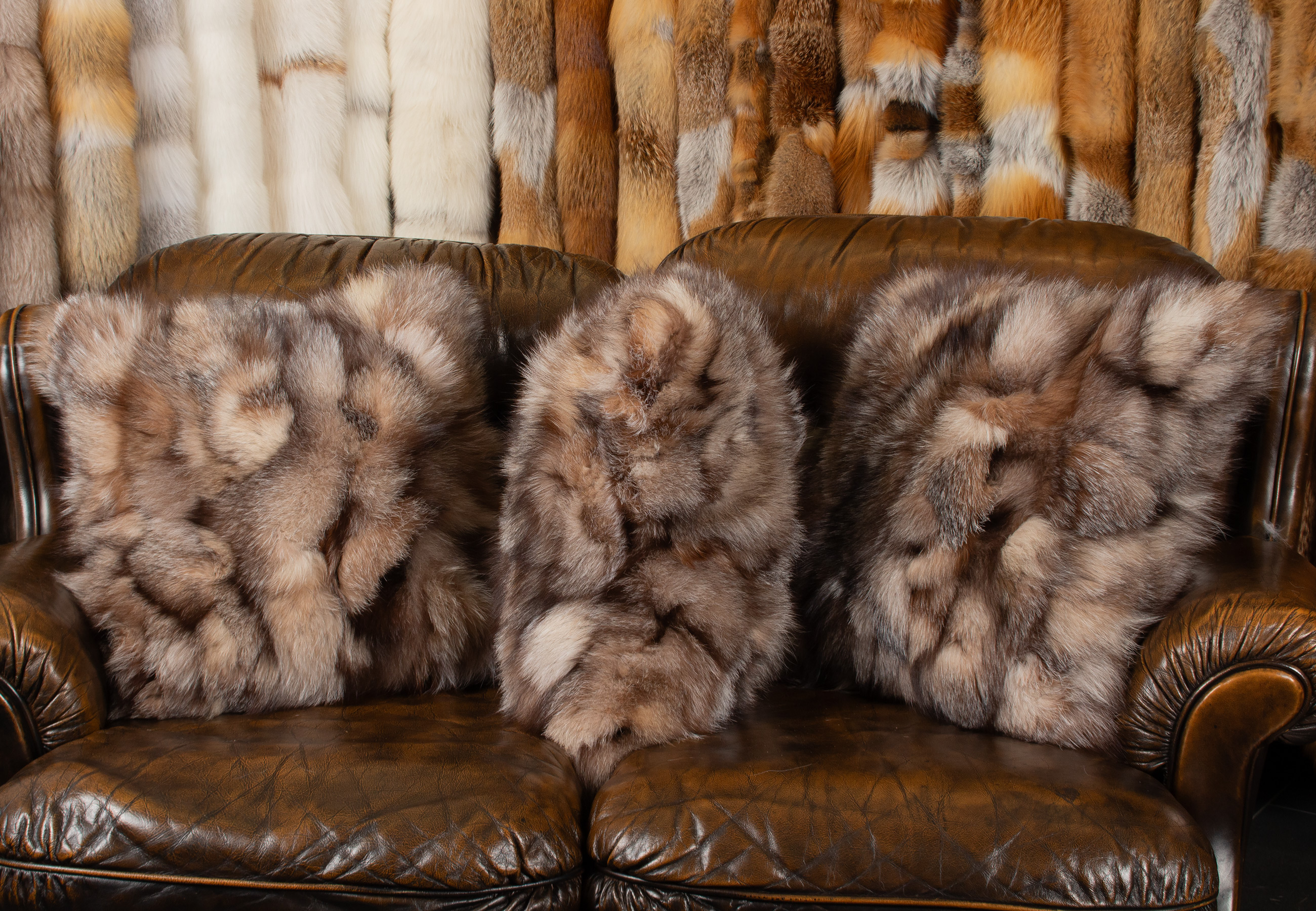 Real Fox Sides Fur Cushion