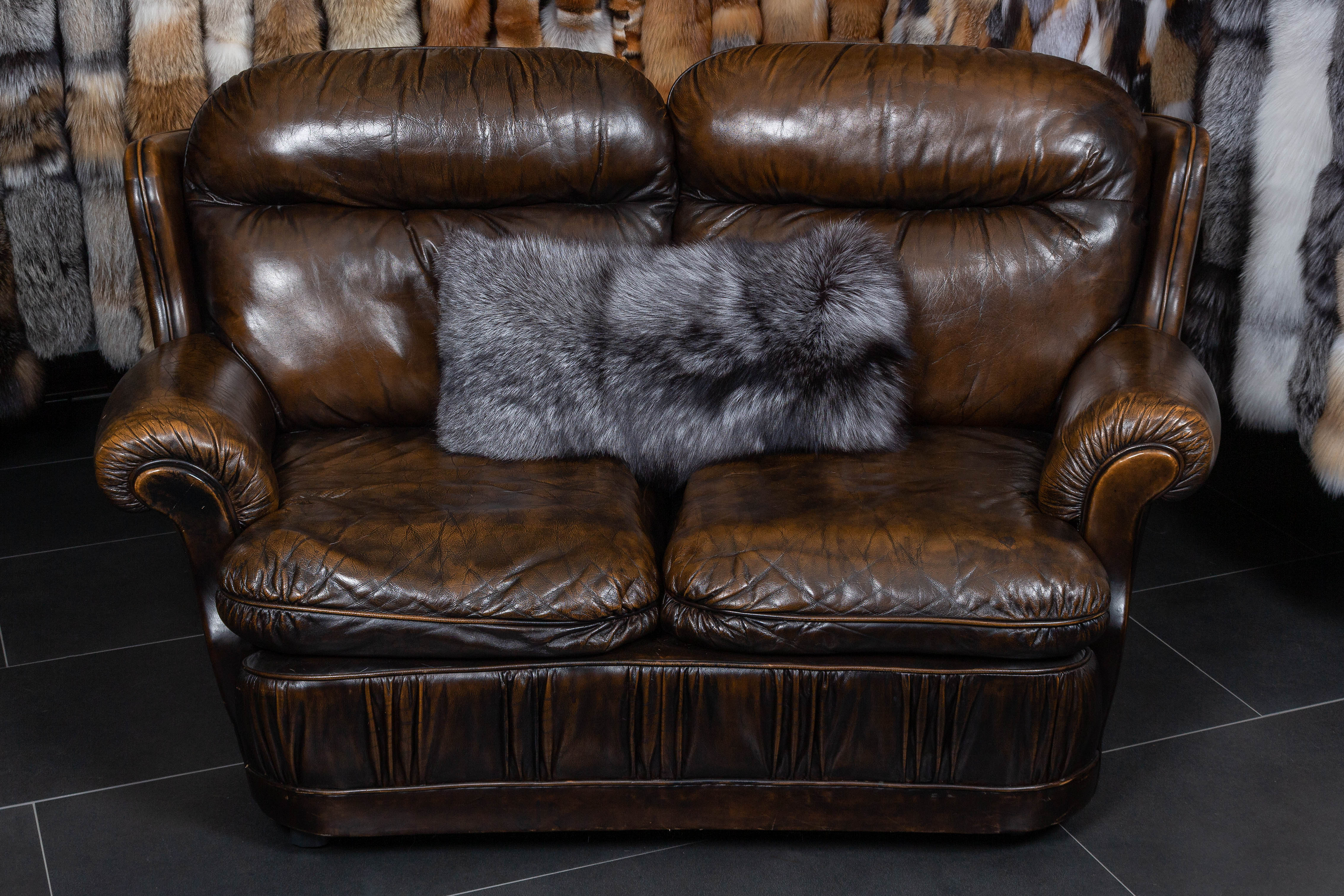 Silver Fox Fur Cushion