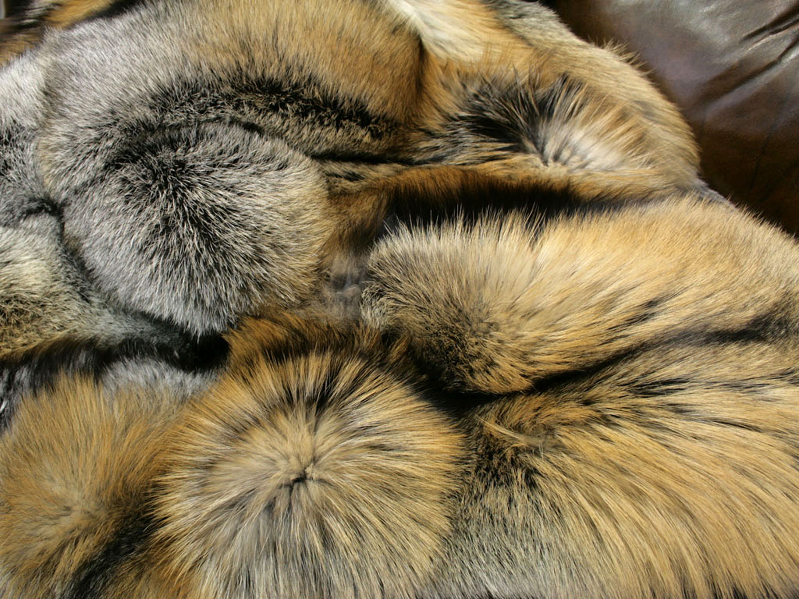 SAGA Golden Cross Fox fur throw