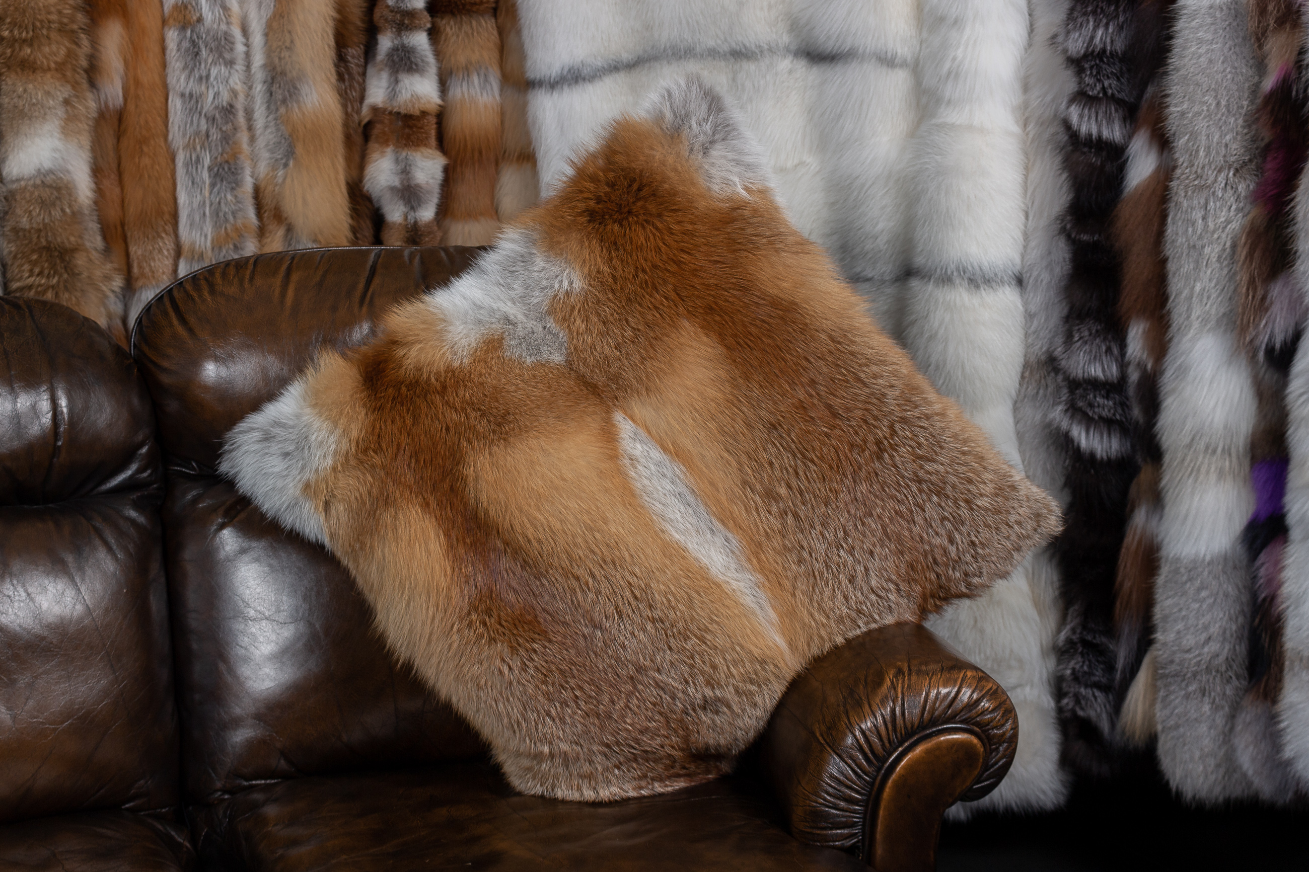 Red Fox Fur Pillow - Real Fur