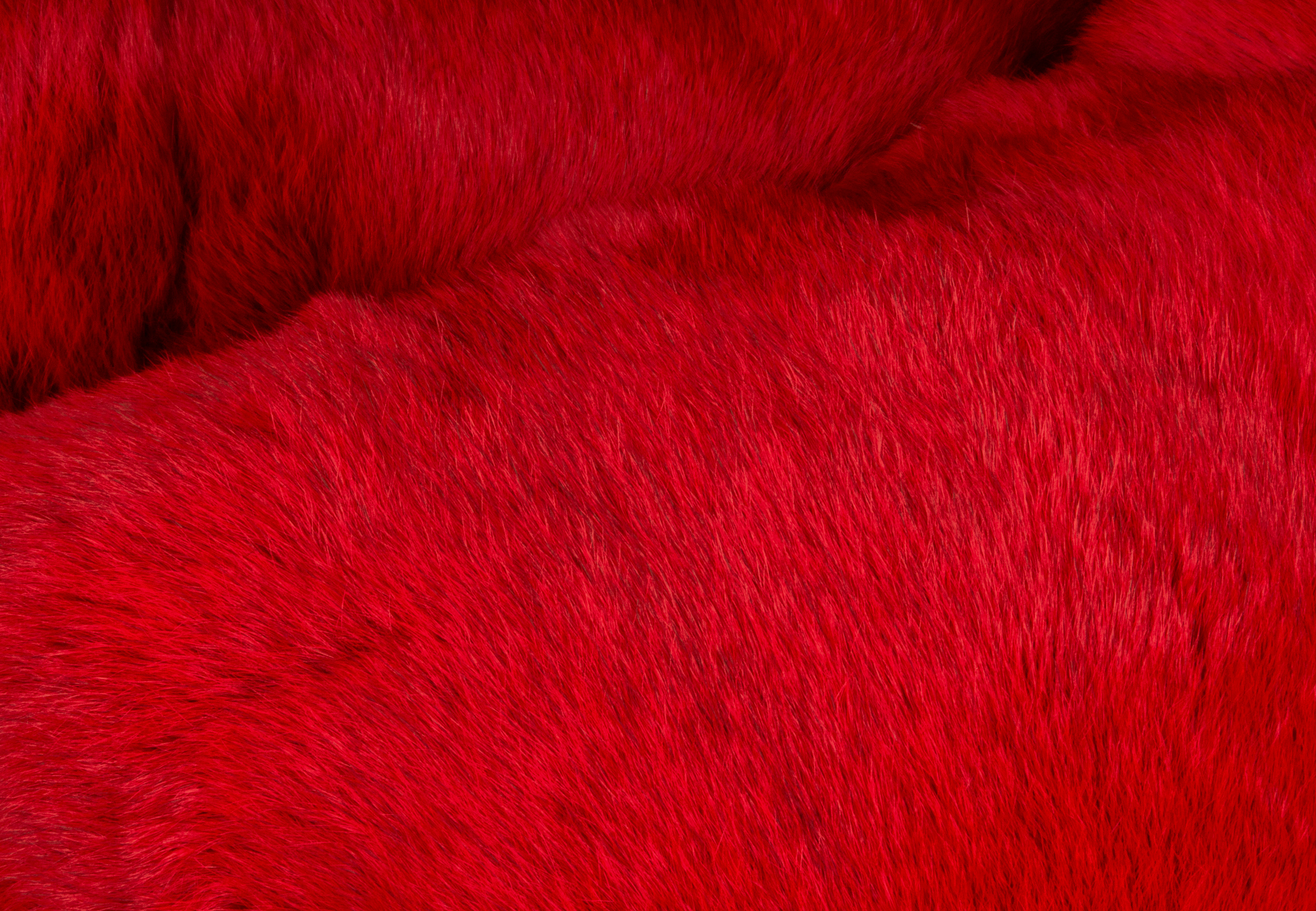 Red Rabbit Fur Pillow