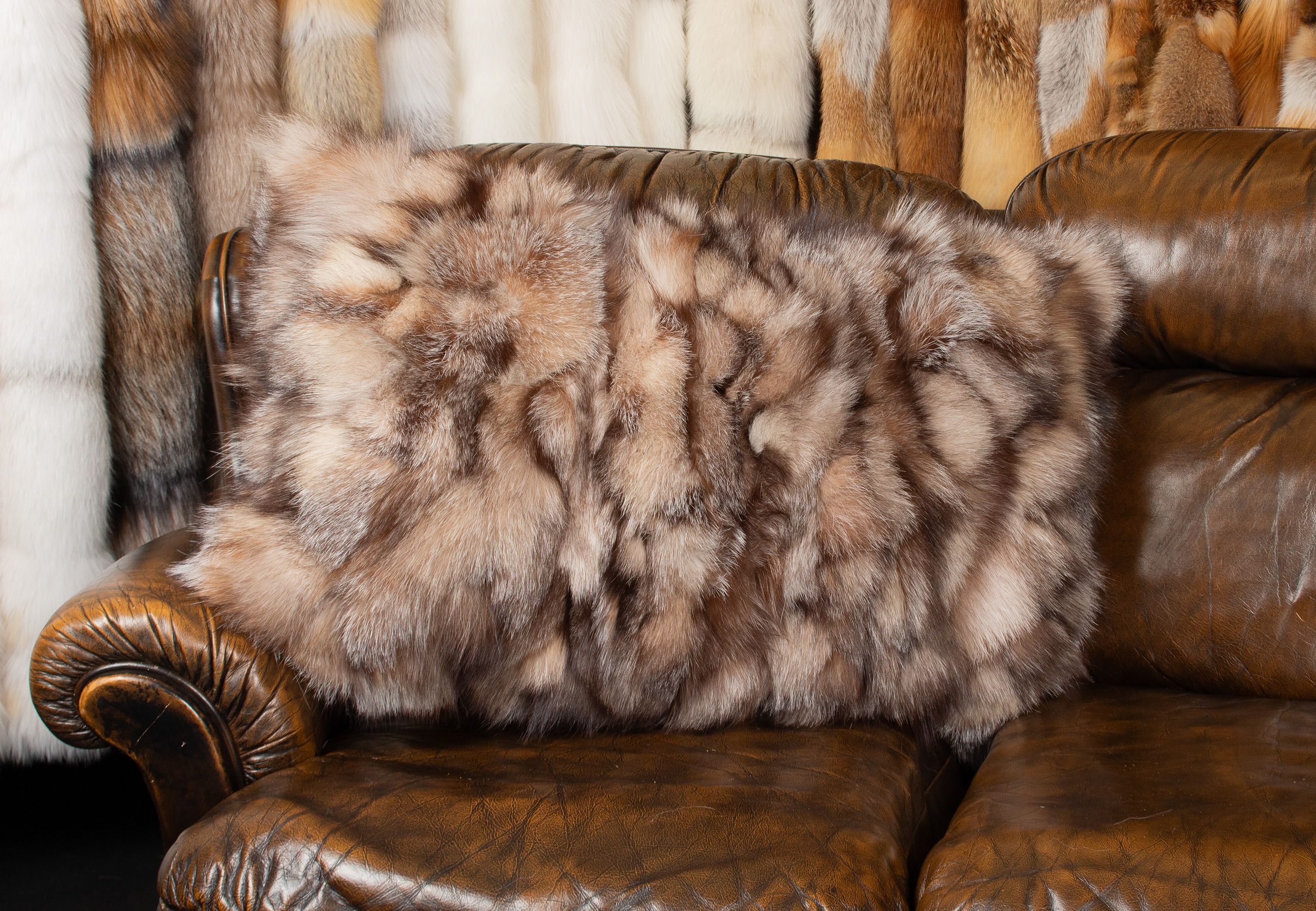 Real Fox Sides Fur Cushion