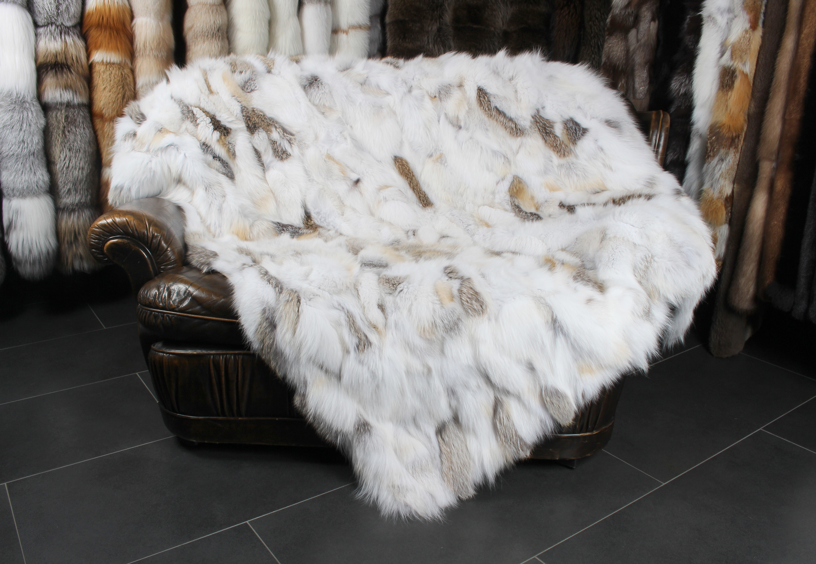 Luxury Canadian Red Fox, Fur Blanket Throw