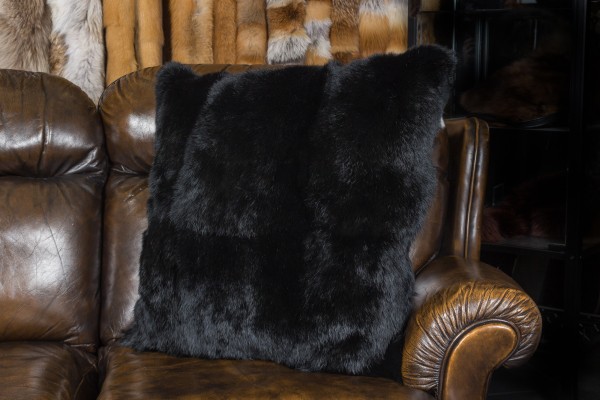 Almohada de piel de conejo de pelo largo