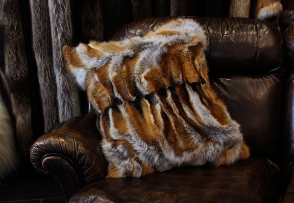European Red Fox Fur Pillow