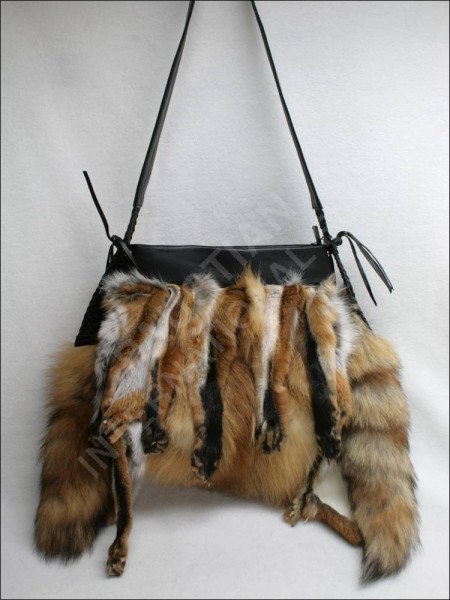 Gorgeous handbag made of European red fox fur