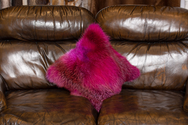 European Red Fox Pillow in Pink - Dark Type