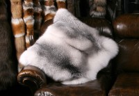 Blue Shadow Frost Fox Fur Pillow (SAGA Fox)
