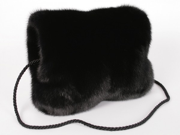 SAGA mink fur muff - with fur on both sides