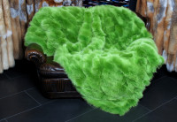 Real Fox Fur Throw made with Green Shadow Fox Sides