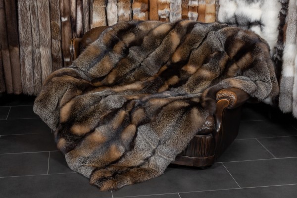 Wild Cross Fox Fur Blanket from Canadian Foxes