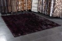 Real Fur Rabbit Carpet in Purple
