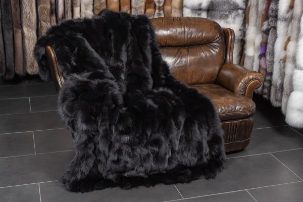 Black Shadow Fox Sides Blanket