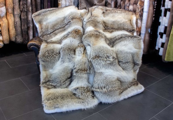 Coyote Fur Blanket Ivory