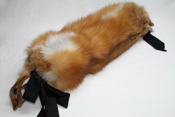 Natural red fox fur bolster