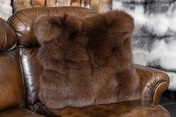 Arctic Frost Fox Pillow in Maroon