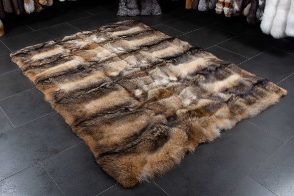 Canadian Coyote Fur Carpet made of Real Fur