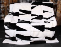 Mink Fur Blanket in natural Black & White