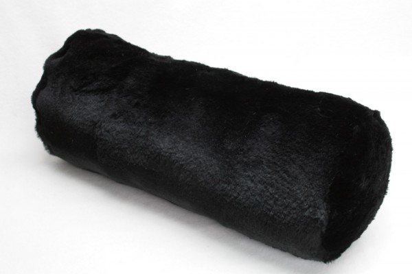 Piel auténtica - almohada de piel de conejo en negro